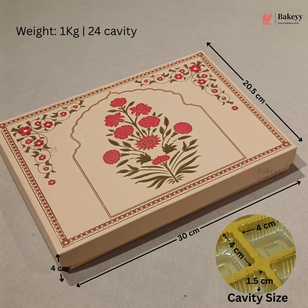 Pink Floral Printed Sweet & Chocolate Gift Box | With & Without Cavity | Multiple Capacities