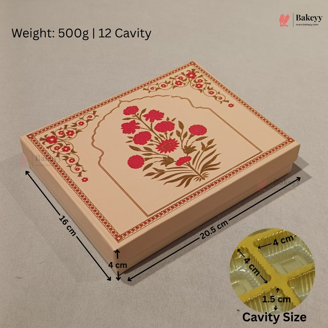 Pink Floral Printed Sweet & Chocolate Gift Box | With & Without Cavity | Multiple Capacities