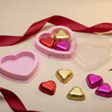Pink Heart Shape Chocolate Box with Transparent Lid | Gift Box for Chocolates & Gifting | Pack of 25