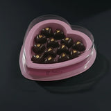 Pink Heart Shape Chocolate Box with Transparent Lid | Gift Box for Chocolates & Gifting | Pack of 25