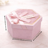 Pink Hexagon Gift Box with Ribbon | Luxury Rigid Hamper & Chocolate Packaging Box | Available in 3 Sizes | Pack of 1