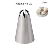 Stainless steel cake decorating nozzle with 'Bakey' branding, displayed on a white background.