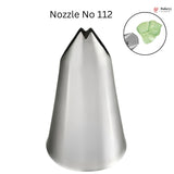 Metallic piping nozzle with 'Bakery' branding on a white background