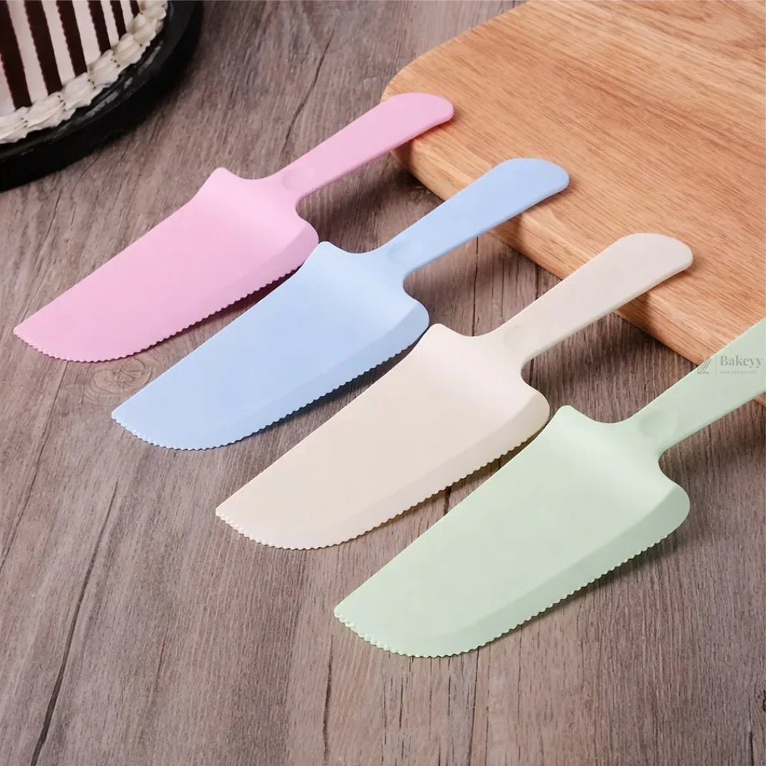 Cake Scraper Spatula Knife | Cutting and Serving | Plastic Cake Lifter & Dessert Server | Pack of 5 - Bakeyy.com - India - Cake Scraper Spatula Knife | Cutting and Serving | Plastic Cake Lifter & Dessert Server | Pack of 5 - Blue 35.00