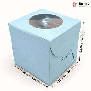 Paper Cupcake Box with Transparent Window | Gift Box for Bakery & Desserts | Pack of 10