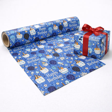 Playful Party Gift Wrapping Paper Sheets | Fun Cartoon & Celebration Prints | Pack of 20 Per Pack