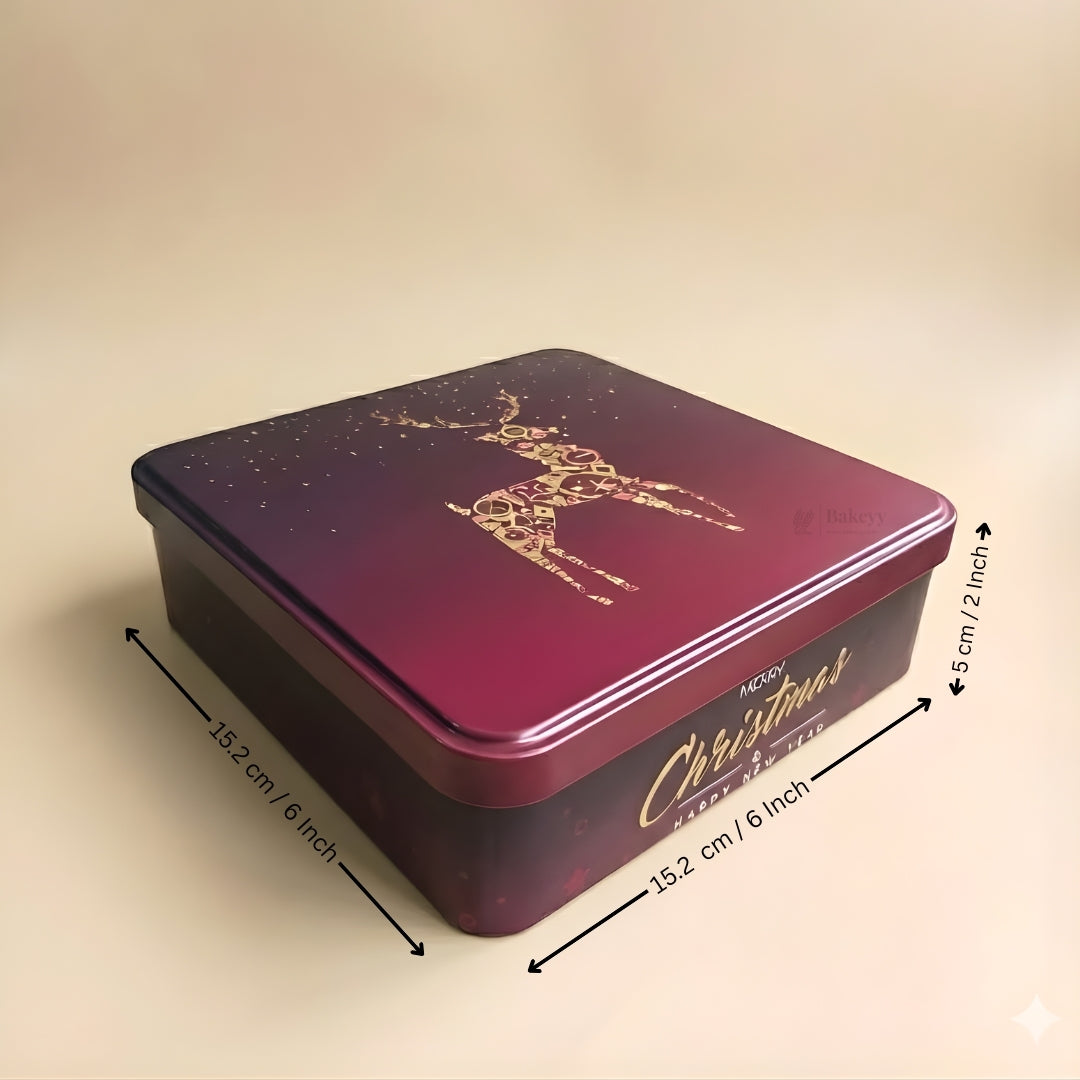 Christmas Plum Cake Tin Box | Square / Rectangle Dream Cake Tin | Pack of 2