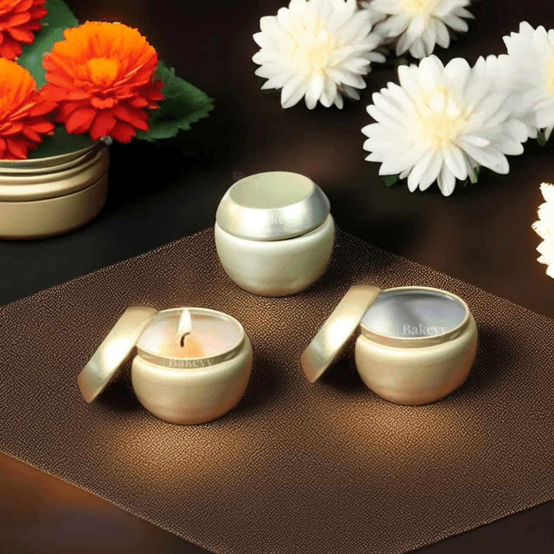 Polished Candle Tin Box | Empty Decorative Tin Container | Candle Holder | Storage Tin | Pack of 10 - Bakeyy.com - India - Polished Candle Tin Box | Empty Decorative Tin Container | Candle Holder | Storage Tin | Pack of 10 - Pack of 10 / BLACK