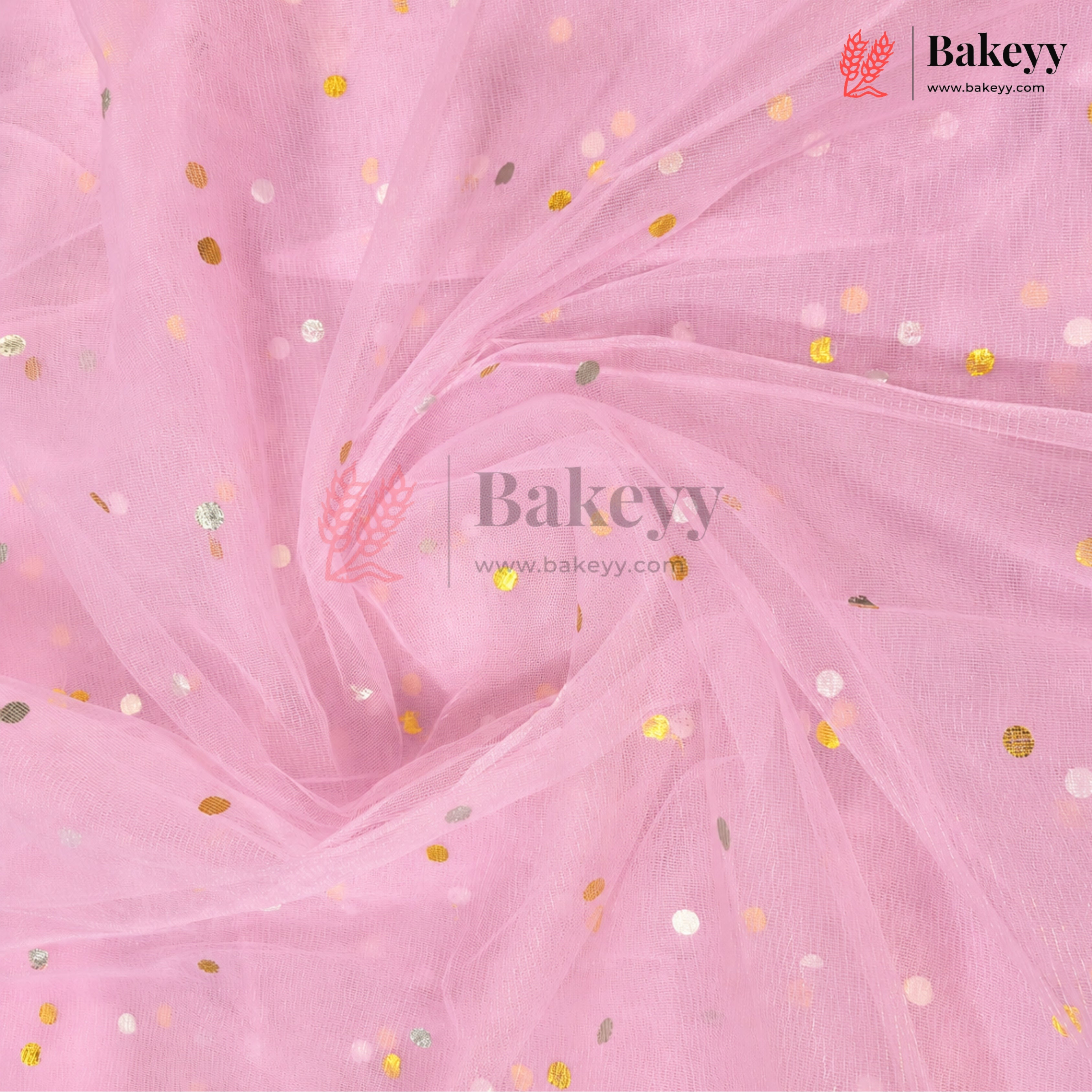 Polka Dot Net Fabric for Gift & Hamper Decoration | 10 & 40 Meter Lengths | Pack o