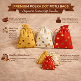 Premium Velvet Polka Dot Potli Bags for Elegant Gifting & Packing l Pack of 10 - Bakeyy.com - India - Premium Velvet Polka Dot Potli Bags for Elegant Gifting & Packing l Pack of 10 - Red / 10x14 200.00