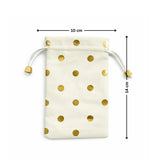 Premium Velvet Polka Dot Potli Bags for Elegant Gifting & Packing l Pack of 10 - Bakeyy.com - India - Premium Velvet Polka Dot Potli Bags for Elegant Gifting & Packing l Pack of 10 - Off-White / 10x14 200.00