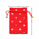 Premium Velvet Polka Dot Potli Bags for Elegant Gifting & Packing l Pack of 10 - Bakeyy.com - India - Premium Velvet Polka Dot Potli Bags for Elegant Gifting & Packing l Pack of 10 - Red / 13x18 250.00
