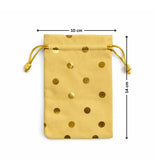 Premium Velvet Polka Dot Potli Bags for Elegant Gifting & Packing l Pack of 10 - Bakeyy.com - India - Premium Velvet Polka Dot Potli Bags for Elegant Gifting & Packing l Pack of 10 - Gold / 10x14 200.00