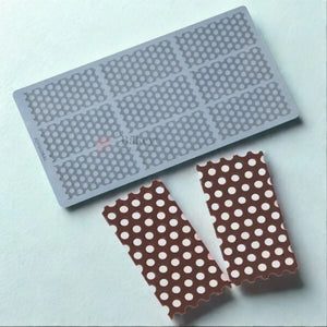 PolkaDotTextureGarnishingSiliconeMouldforCakes_ChocolatesRectanglePanelMouldPackof1_2 - Bakeyy.com