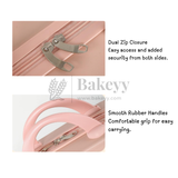 12x6x9 Inch | Portable Makeup Travel Case | Hand Luggage | Bag Organizer | Pastel Pink | 1 Piece
