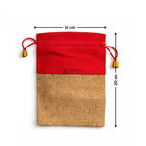 Premium Jute & Velvet Potli Bags with Drawstring | Eco-Friendly Gift Pouches | Multiple Sizes & Colors | Pack of 10 - Bakeyy.com - India - Premium Jute & Velvet Potli Bags with Drawstring | Eco-Friendly Gift Pouches | Multiple Sizes & Colors | Pack of 10 - Red / 16x20 cm 300.00