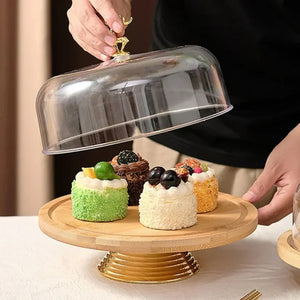 PremiumAcrylicCakeDomewithWoodenBase_12 - Bakeyy.com