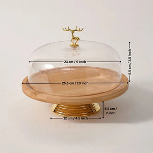 PremiumAcrylicCakeDomewithWoodenBase_13 - Bakeyy.com