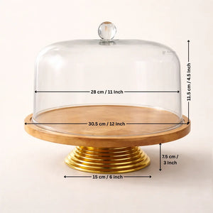 PremiumAcrylicCakeDomewithWoodenBase_17 - Bakeyy.com