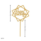 Premium Acrylic Happy Birthday Cake Toppers | Geometric & Floral Script Designs | Pack of 5