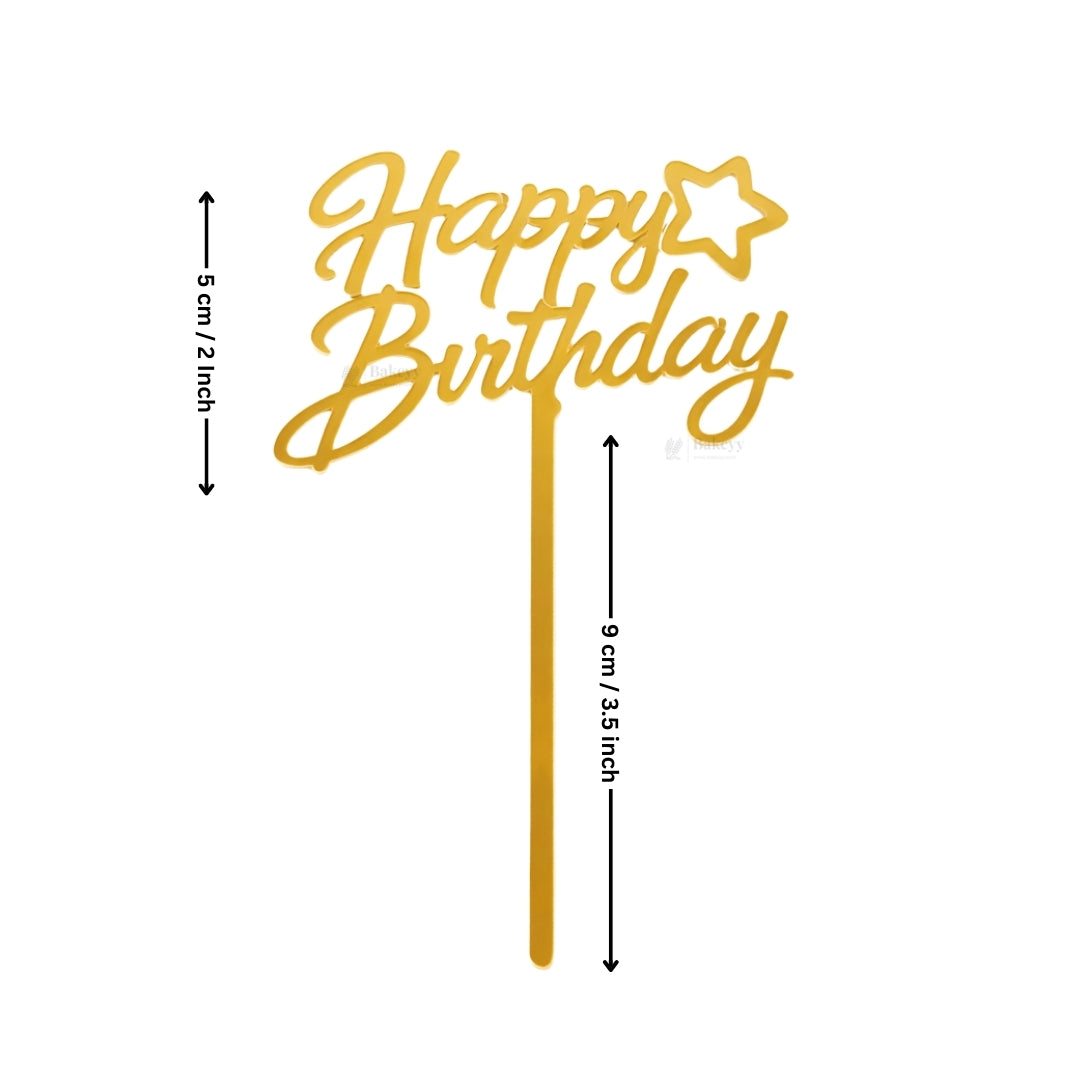 Premium Acrylic Happy Birthday Cake Toppers | Script & Modern Typography Collection | Pack of 5 (Copy)