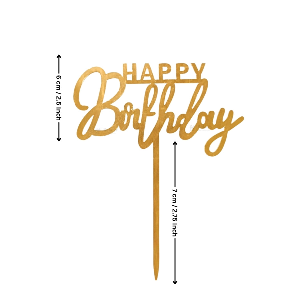 Premium Acrylic Happy Birthday Cake Toppers | Script & Modern Typography Collection | Pack of 5 (Copy)
