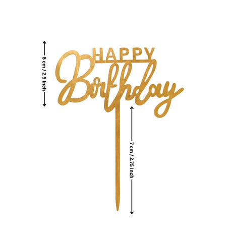 Premium Acrylic Happy Birthday Cake Toppers | Script & Modern Typography Collection | Pack of 5 (Copy)