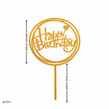 Premium Acrylic Happy Birthday Cake Toppers | Geometric & Floral Script Designs | Pack of 5