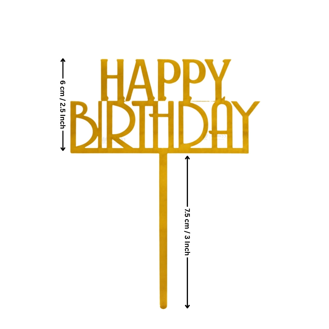 Premium Acrylic Happy Birthday Cake Toppers | Script & Modern Typography Collection | Pack of 5 (Copy)