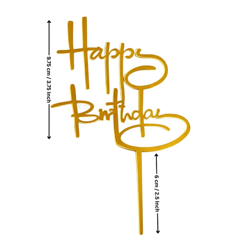 Premium Acrylic Happy Birthday Cake Toppers | Script & Modern Typography Collection | Pack of 5 (Copy)