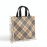 Premium Checkered Laminated Carry Bags | Classic & Tan Plaid 2 Design Design Option | 3 Size Options | Pack of 50