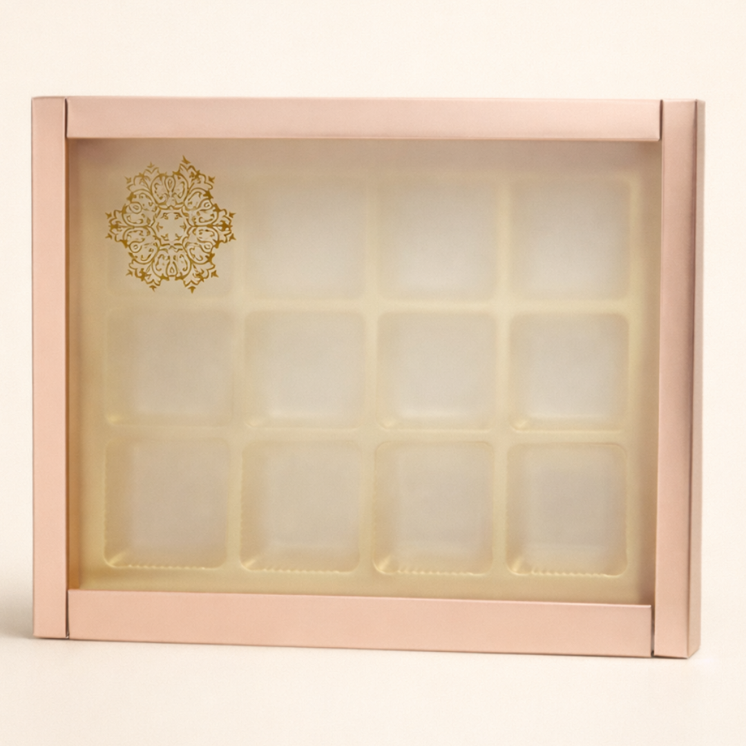 Premium Chocolate Box with Gold 9 Cavity Tray | Sliding Sleeve Gift Box | Pack of 10