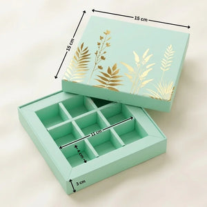 Premium Light Blue Chocolate Gift Box with Decorative Lid and Cavity Tray | Pack of 1