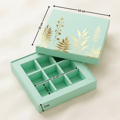 Premium Light Blue Chocolate Gift Box with Decorative Lid and Cavity Tray | Pack of 1