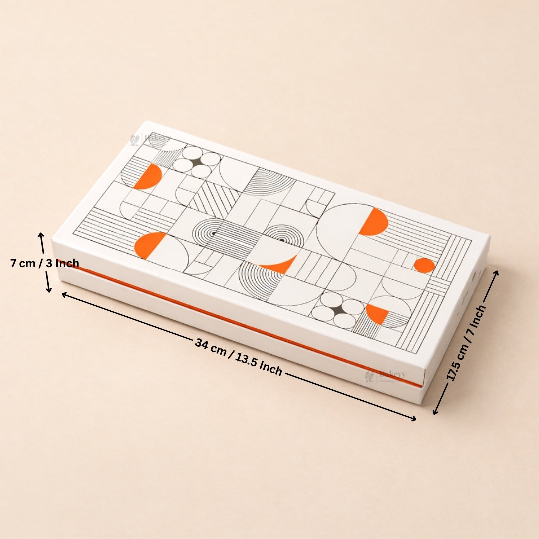 Premium Chocolate & Dry Fruit Hamper Gift Box with Glass Jars | Modern Geometric Design with Gold Embossed Lid | Pack of 1