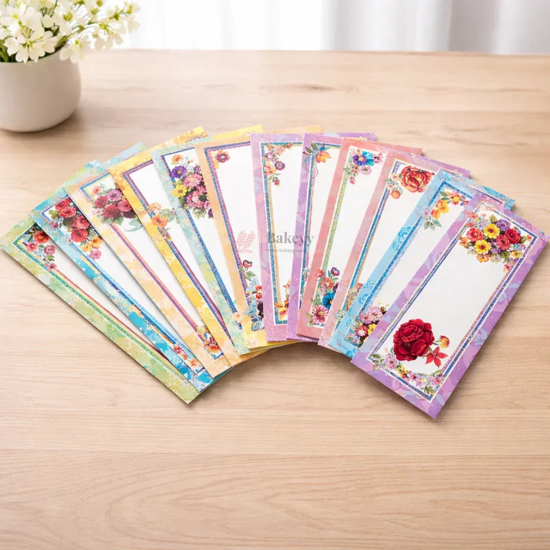 Premium Colorful Floral Print with Glitter Money Envelopes for Wedding Shagun & Cash Gifting | Pack of 10 - Bakeyy.com - India - Premium Colorful Floral Print with Glitter Money Envelopes for Wedding Shagun & Cash Gifting | Pack of 10 - Design 1 70.00