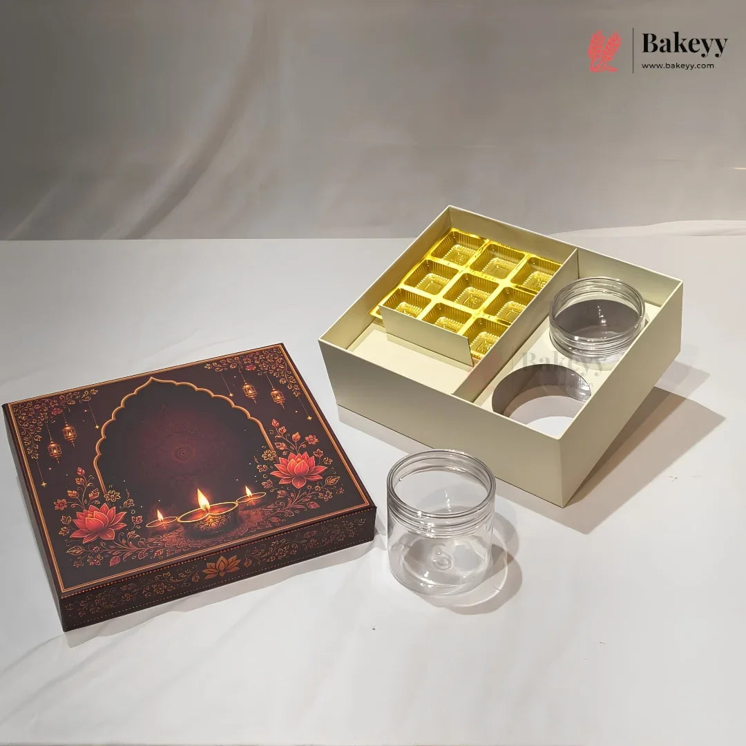 Premium Festive Gift Hamper Box with Chocolate Cavity & Jar | Pack of 1