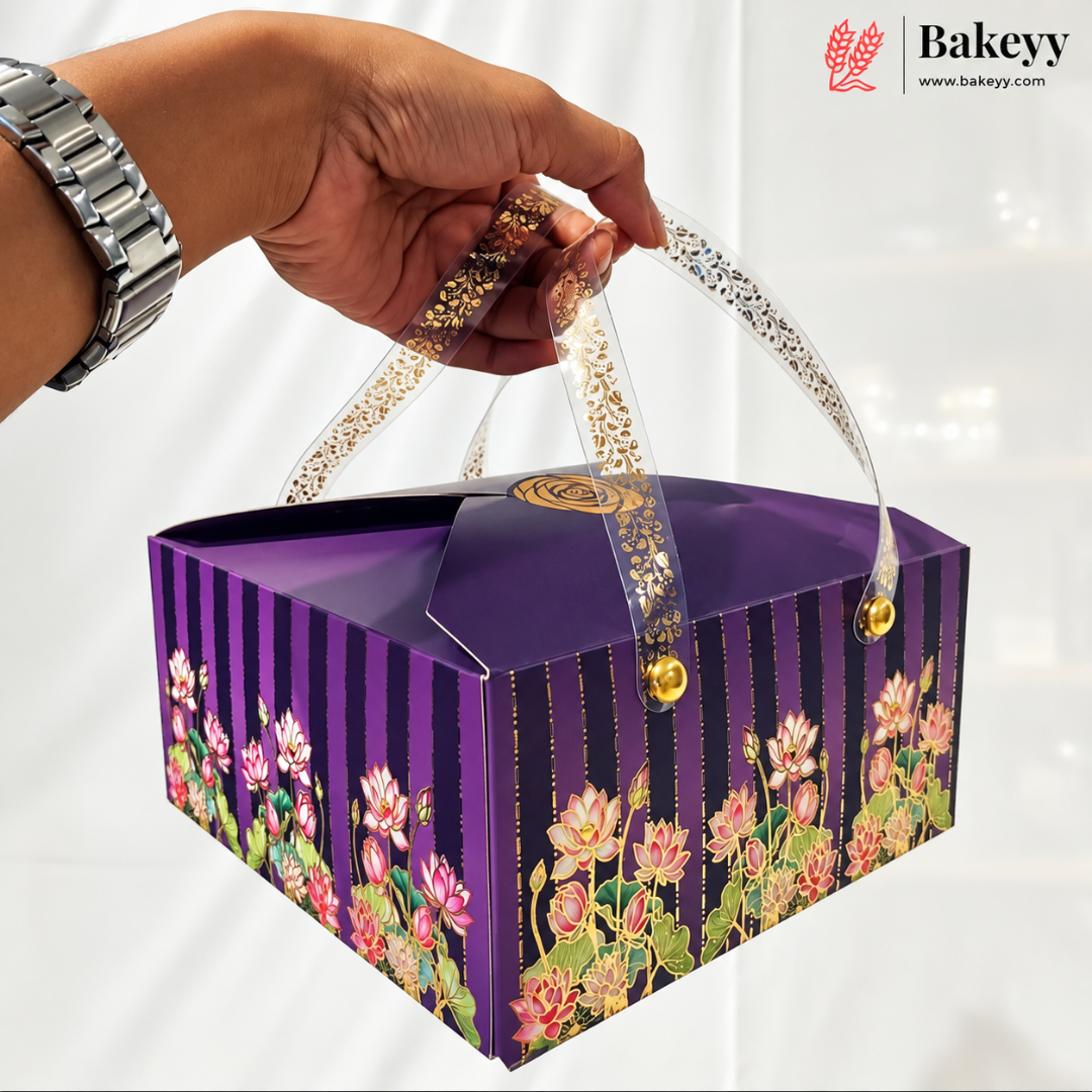 Premium Floral Printed Gift Hamper Boxes with Handle | Pack of 10