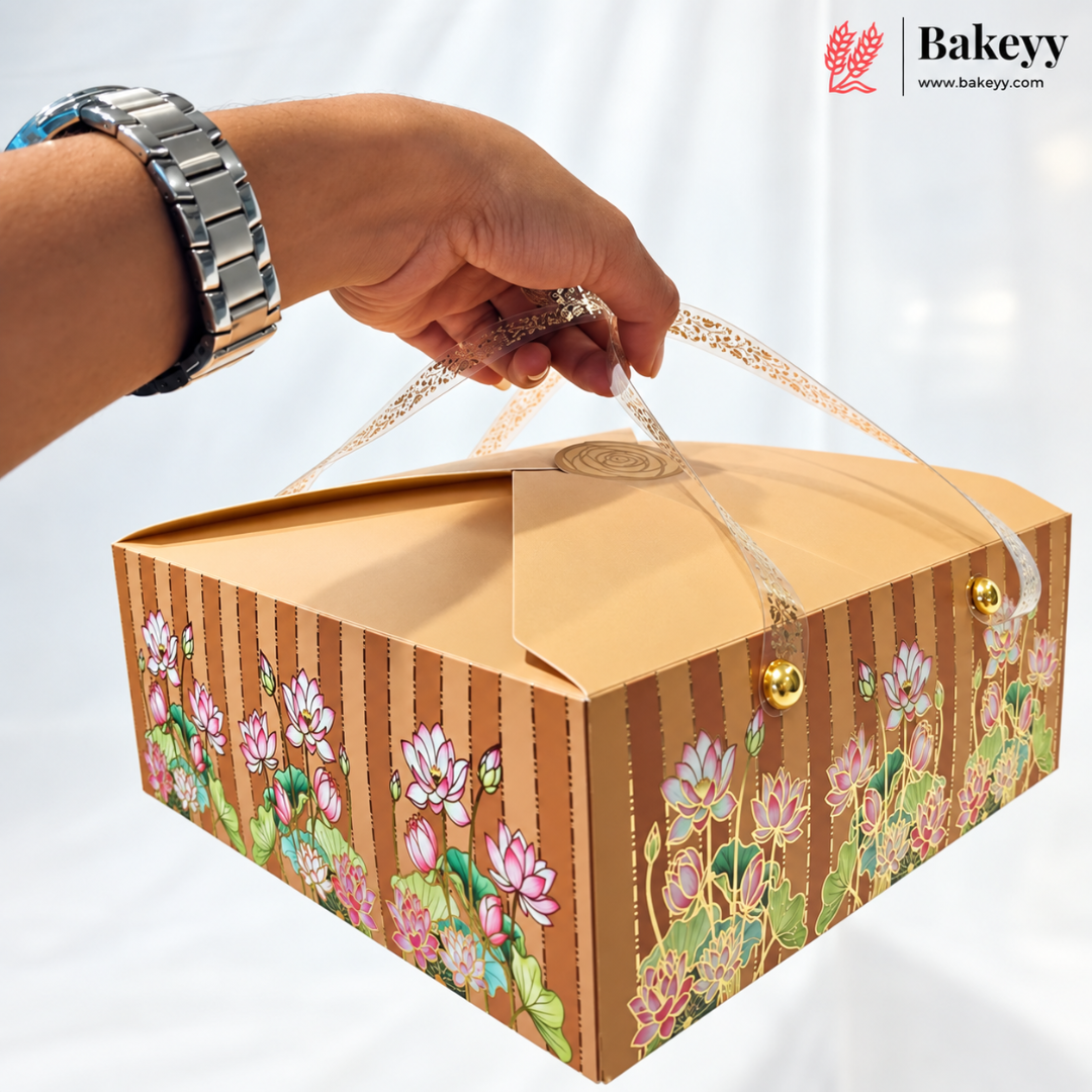 Premium Floral Printed Gift Hamper Boxes with Handle | Pack of 10