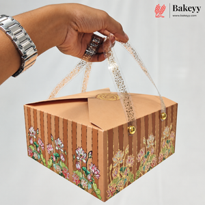 Premium Floral Printed Gift Hamper Boxes with Handle | Pack of 10