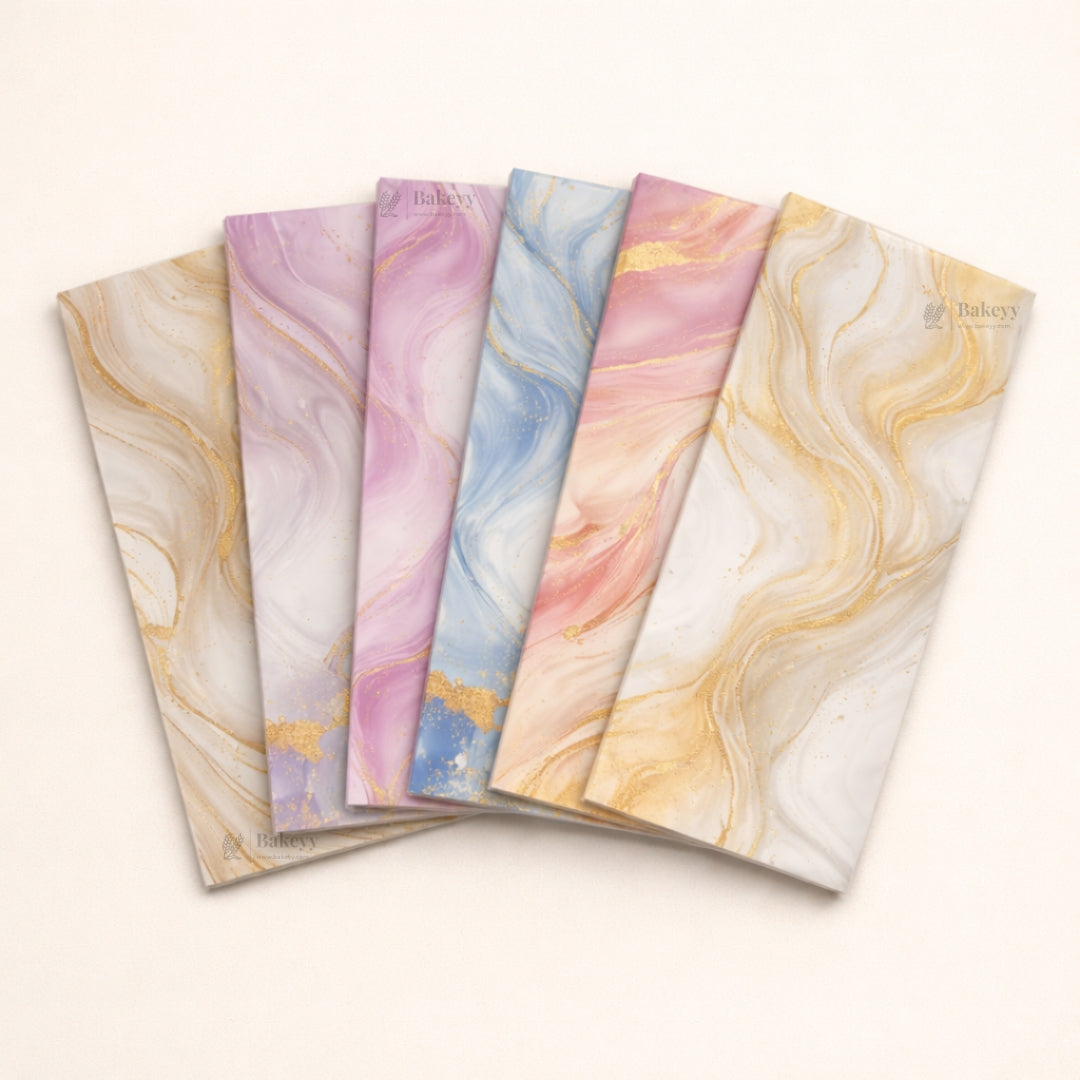 Marble Luxe Gift Wrapping Paper Sheets | Soft Pastel Swirl with Gold Accents | Set 1 | Pack of 25