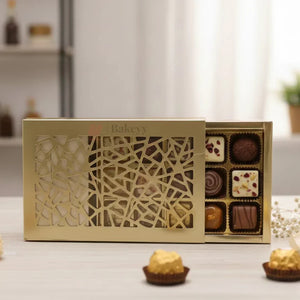 PremiumLaserCutSlidingChocolateGiftBoxwithGoldTray9CavityRigidChocolateBox_3 - Bakeyy.com
