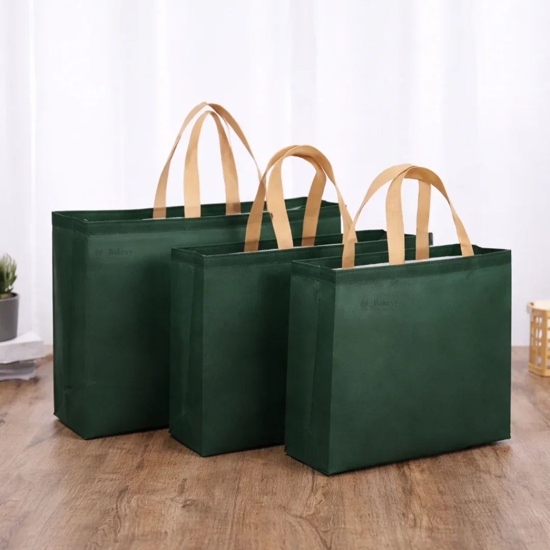 PremiumMatteGreenCarryBagwithKraftHandles_9 - Bakeyy.com