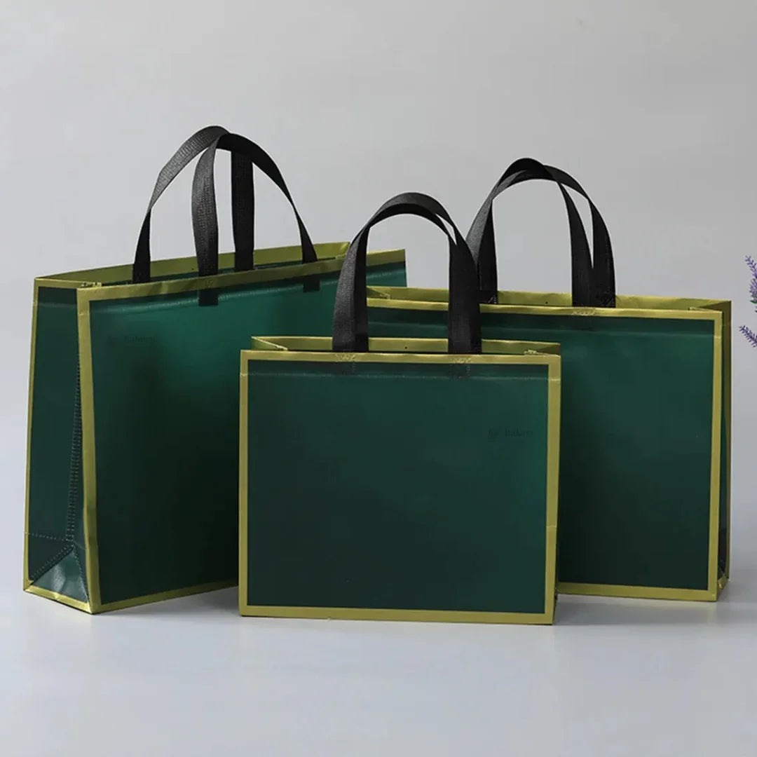 PremiumMatteGreenwithGoldBorderCarryBag_1 - Bakeyy.com