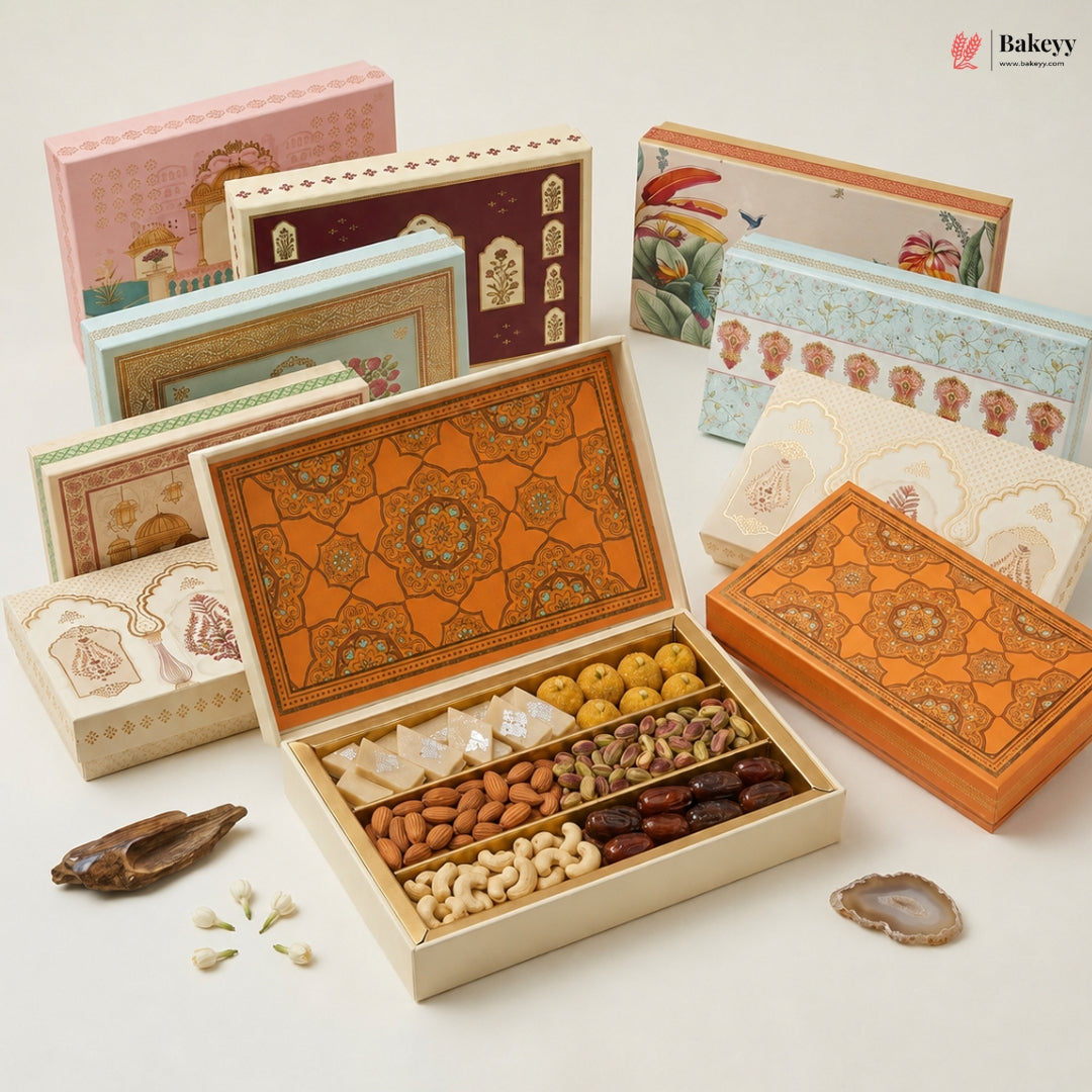 Premium Printed Dry Fruit & Sweets Gift Box | 2 Capacities | Pack of 1