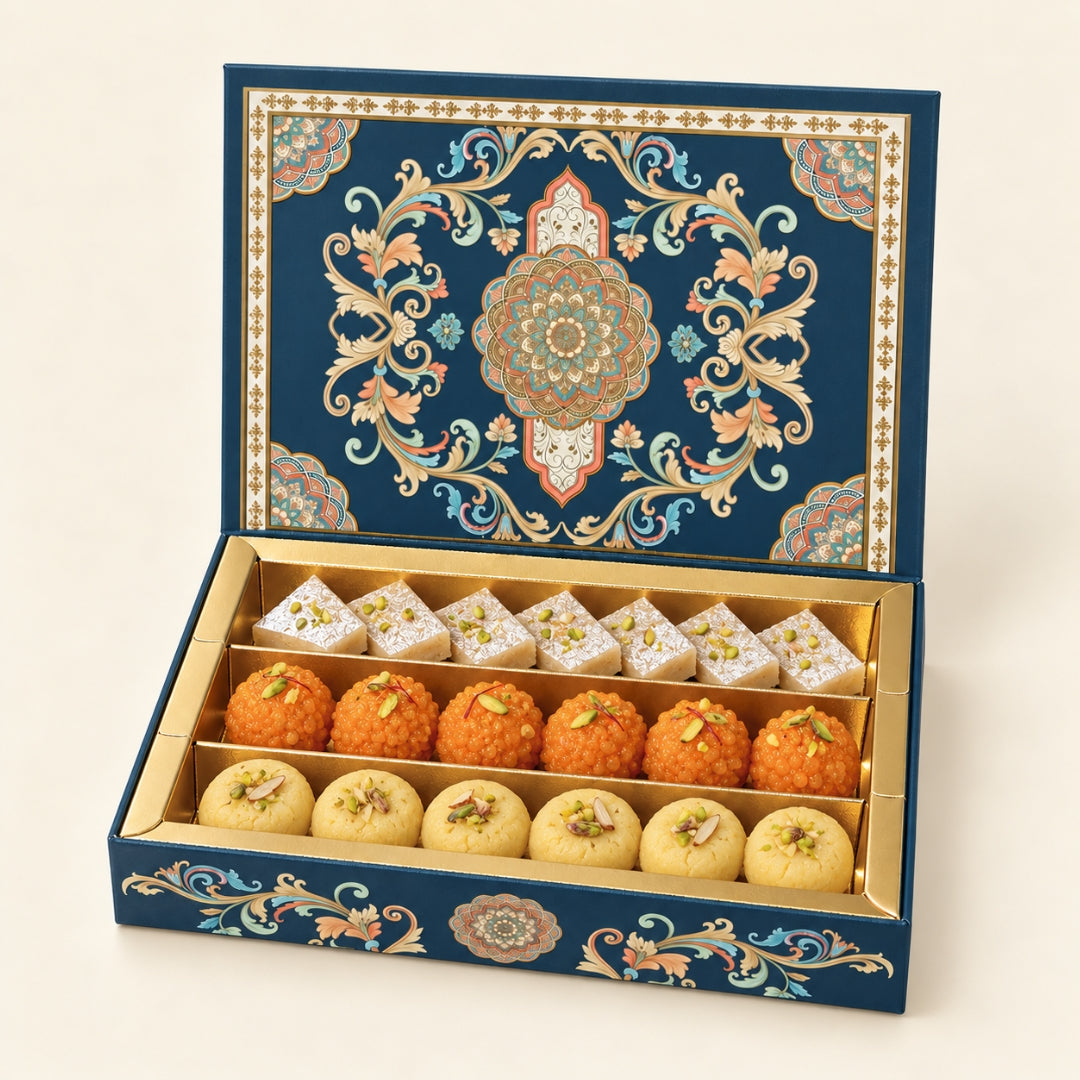 Premium Printed Dry Fruit & Sweets Gift Box | 2 Capacities