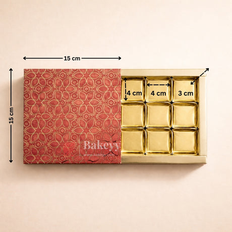 Premium Rigid Sliding Chocolate Box with Gold Tray | Gold Printed Gift Box | Pack of 10