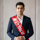 Premium Satin Prince Party Sash with Crown Design for Celebrations | Pack of 1
