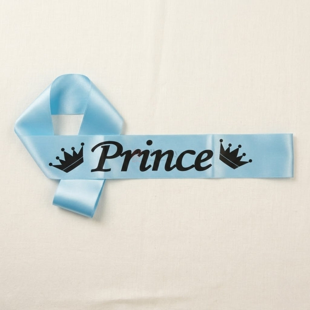Premium Satin Prince Party Sash with Crown Design for Celebrations | Pack of 1