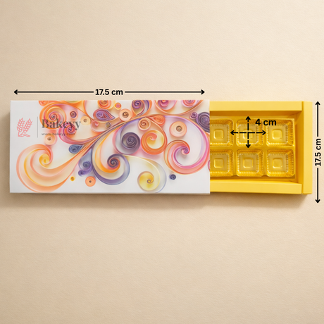 Premium Sliding Chocolate Box with Golden Tray | 12 Cavity | Pack of 10